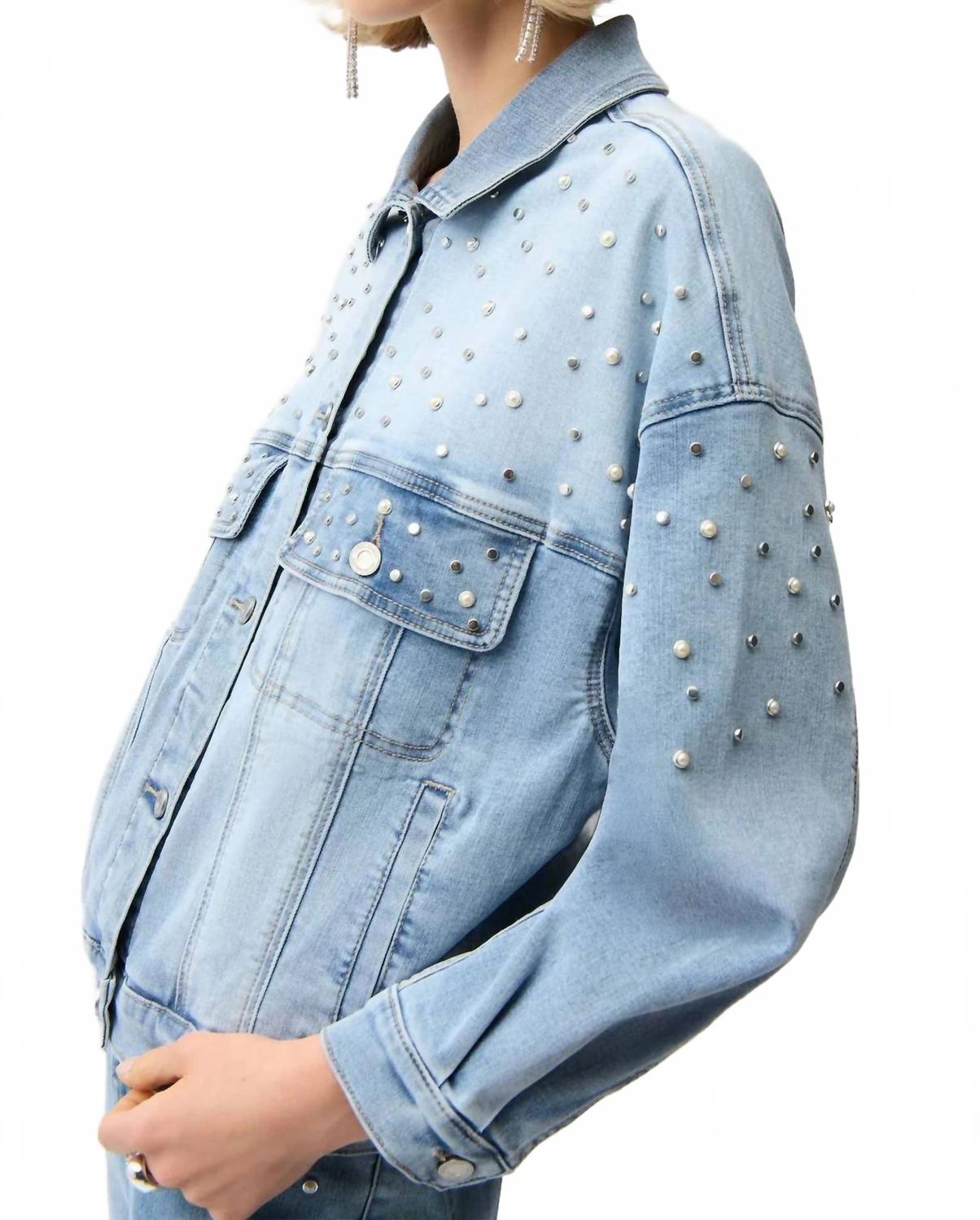 Chaqueta de mezclilla de corte amplio color azul