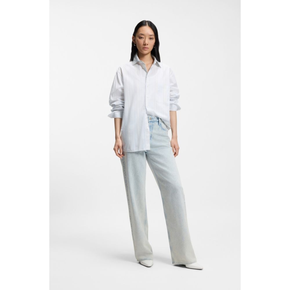 Blusa de algodón de corte amplio a rayas
