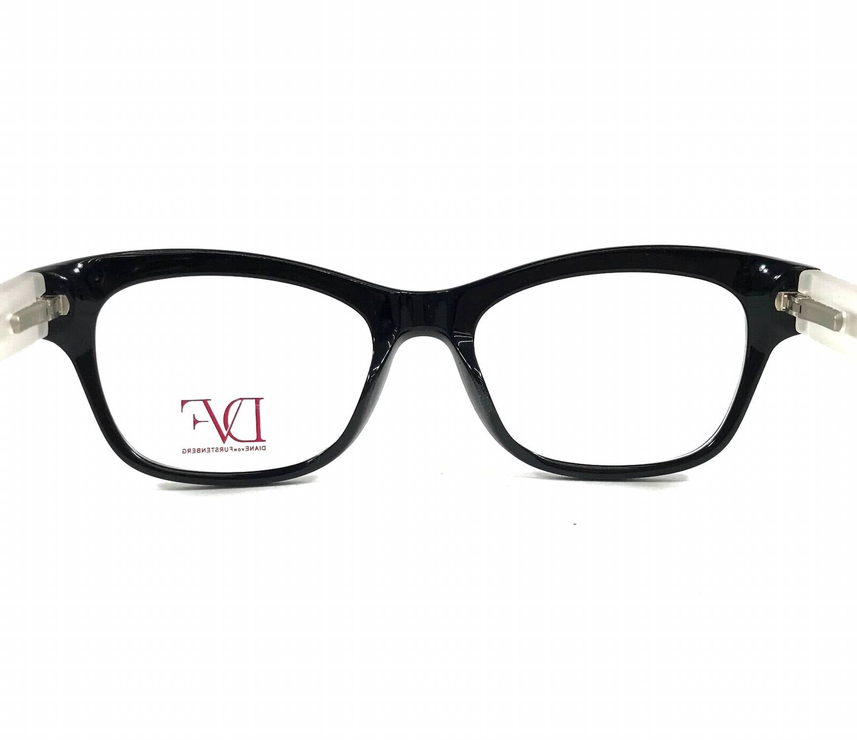 Montura para gafas de mujer de montura tipo gato color negro y blanco