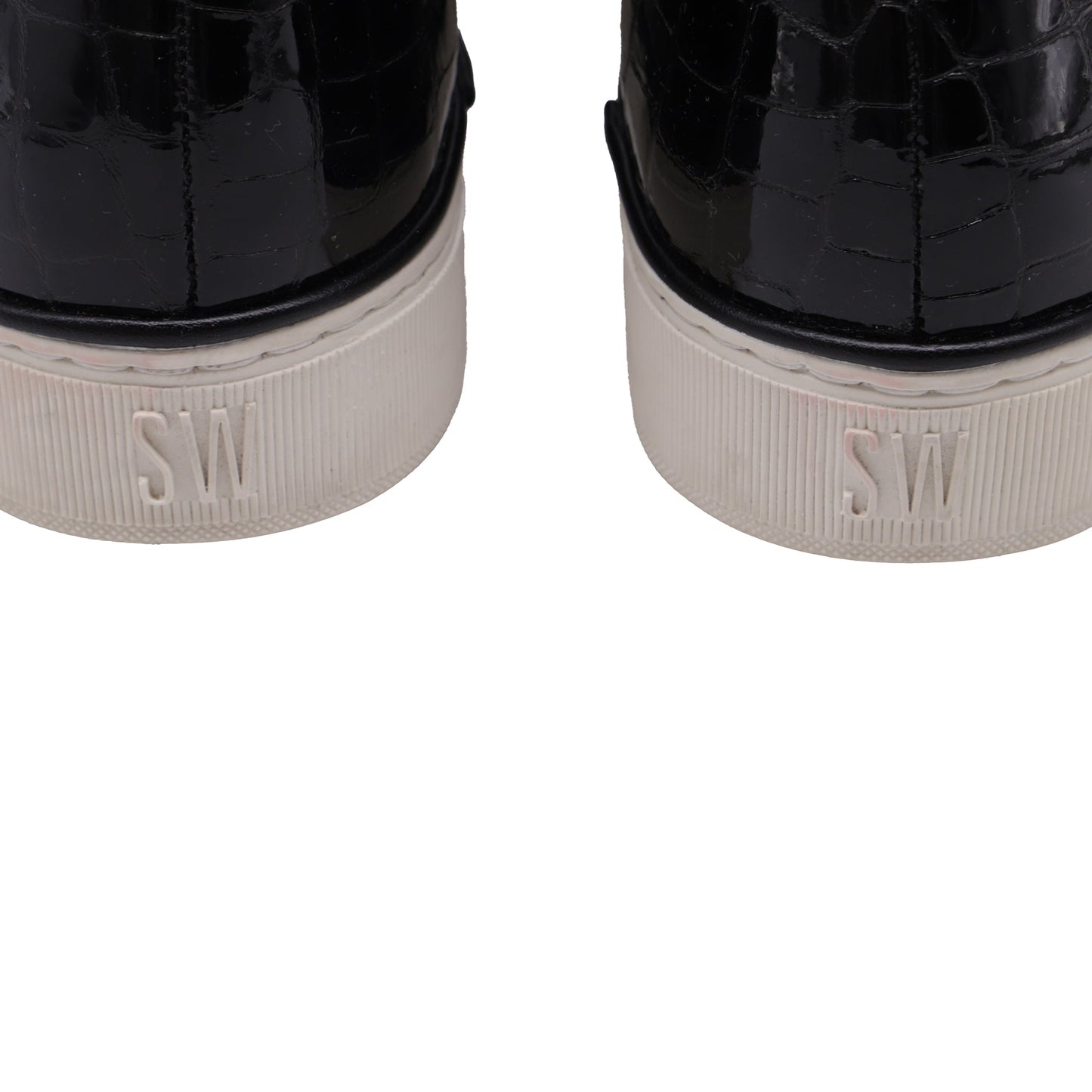 Tenis de cuero sin cordones color negro