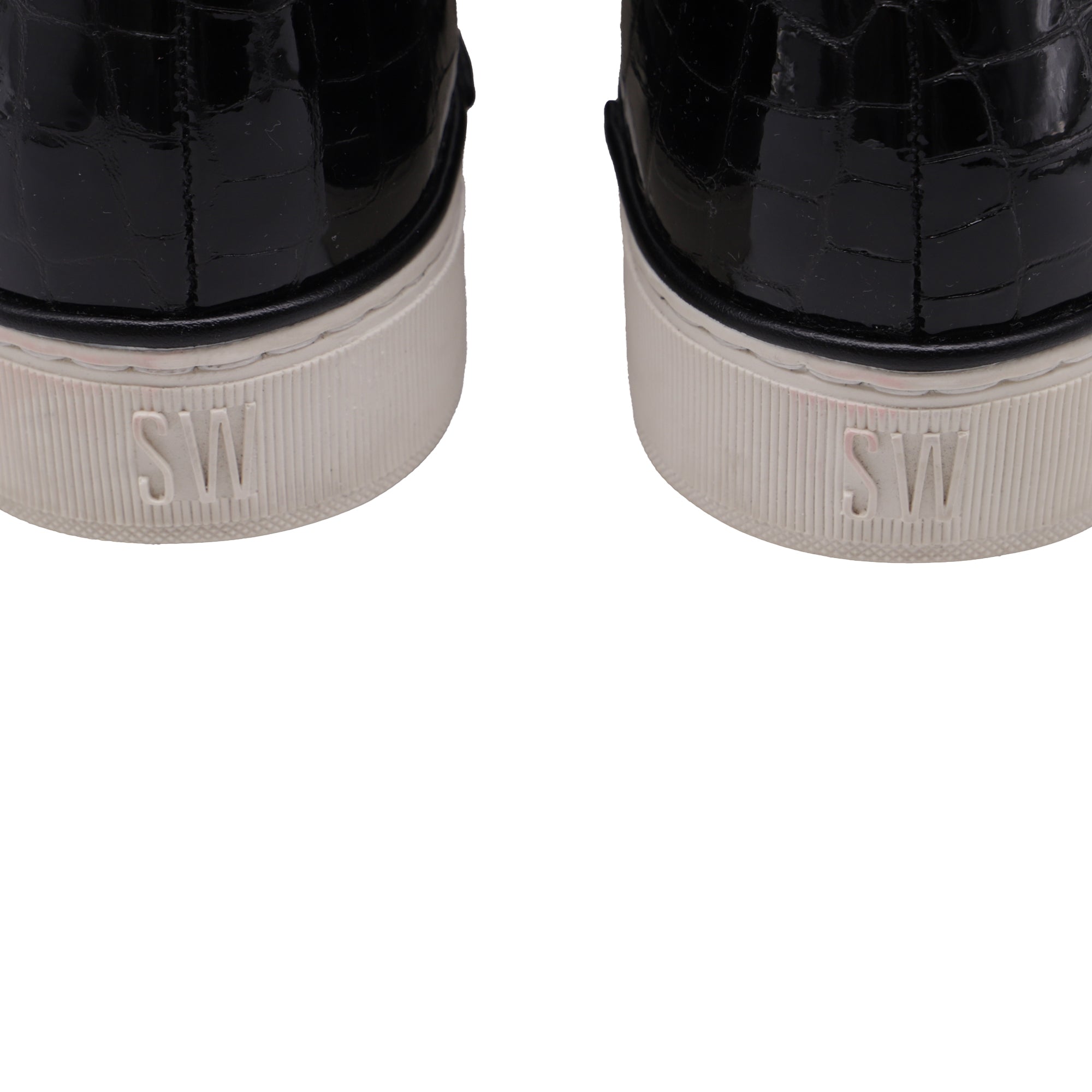 Tenis de cuero sin cordones color negro