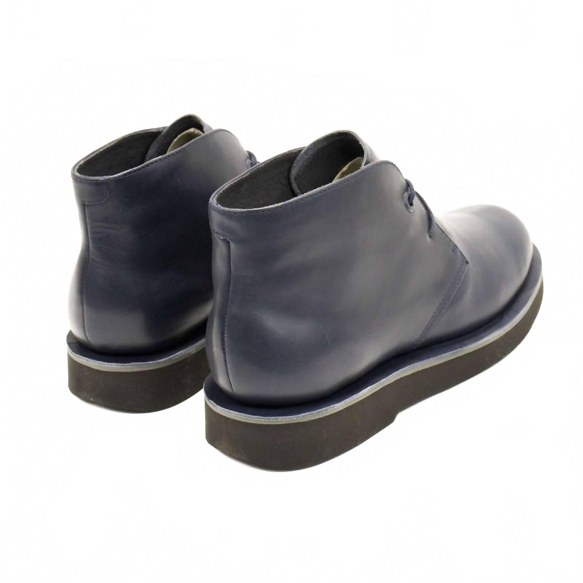 Botines de hombre con cordones color azul oscuro