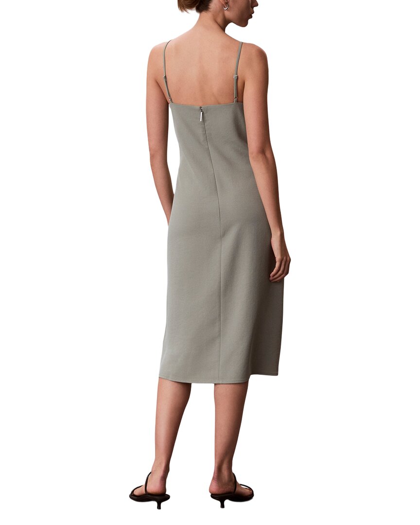 Calvin Klein Vestido Recto Sin Mangas de Sarga Casual