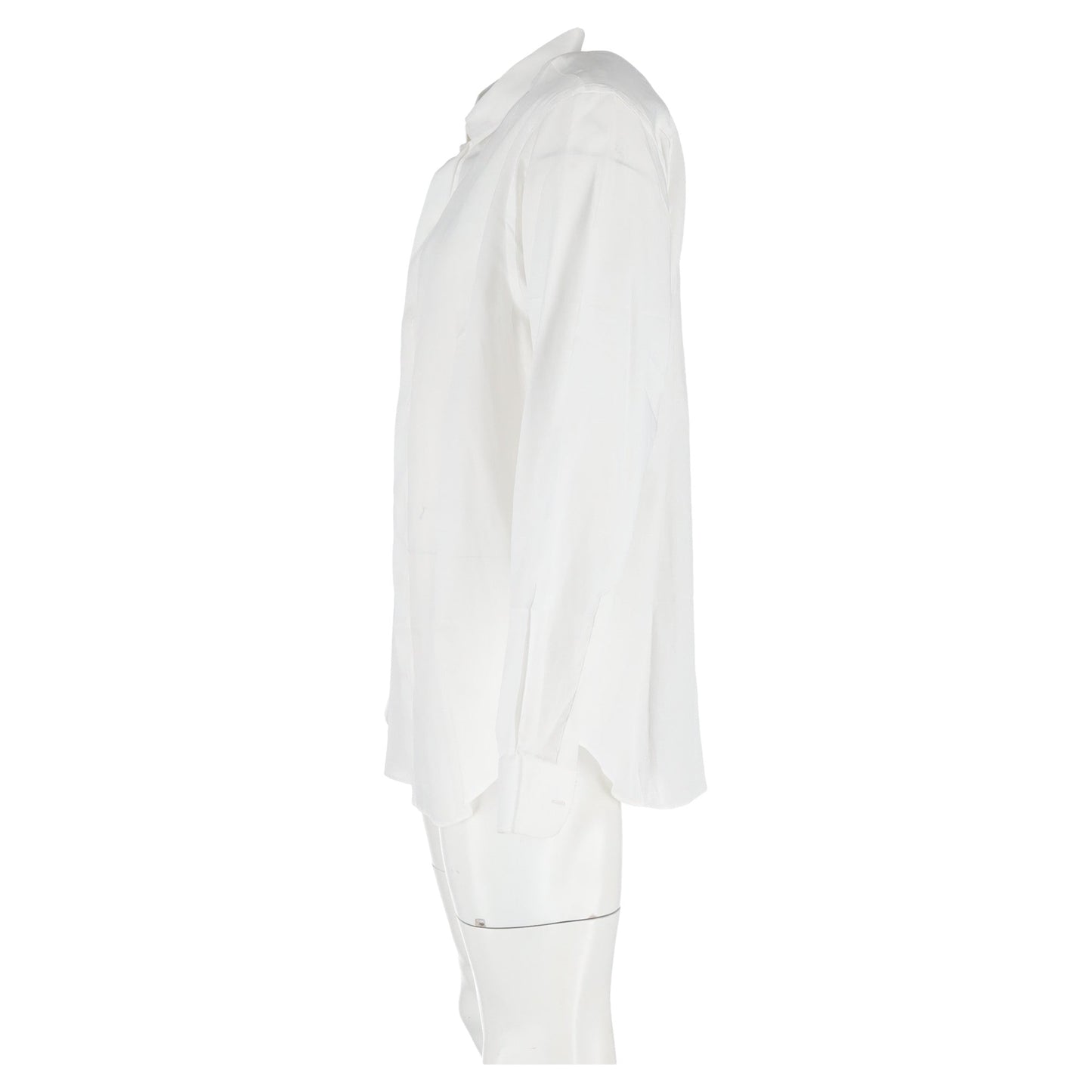 Camisa de algodón de manga larga color blanco