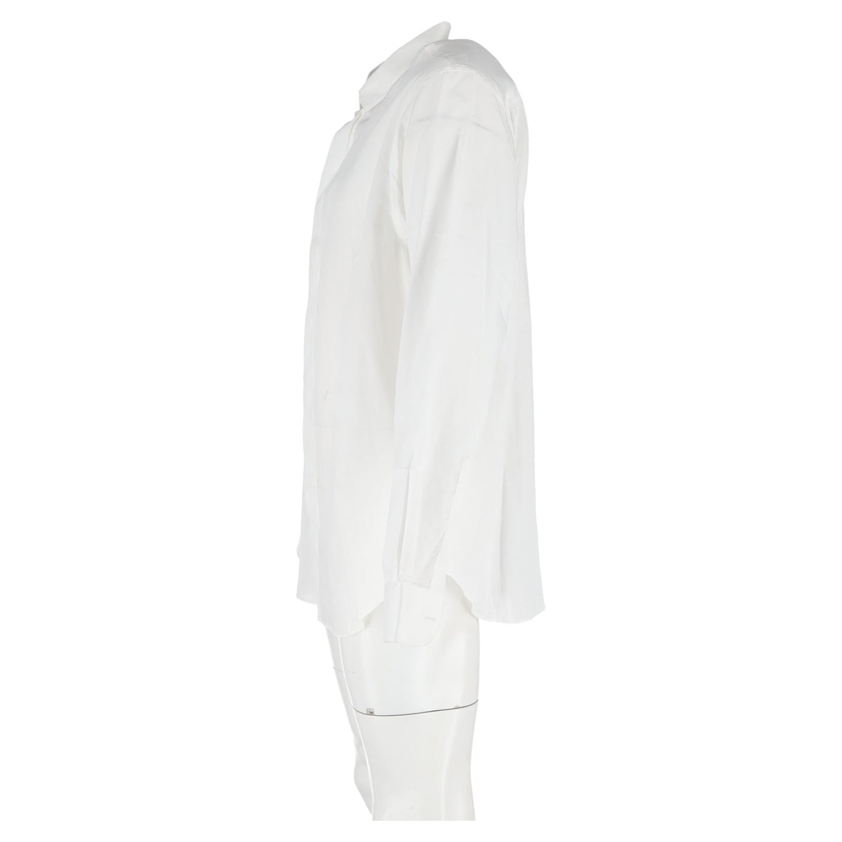 Camisa de algodón de manga larga color blanco