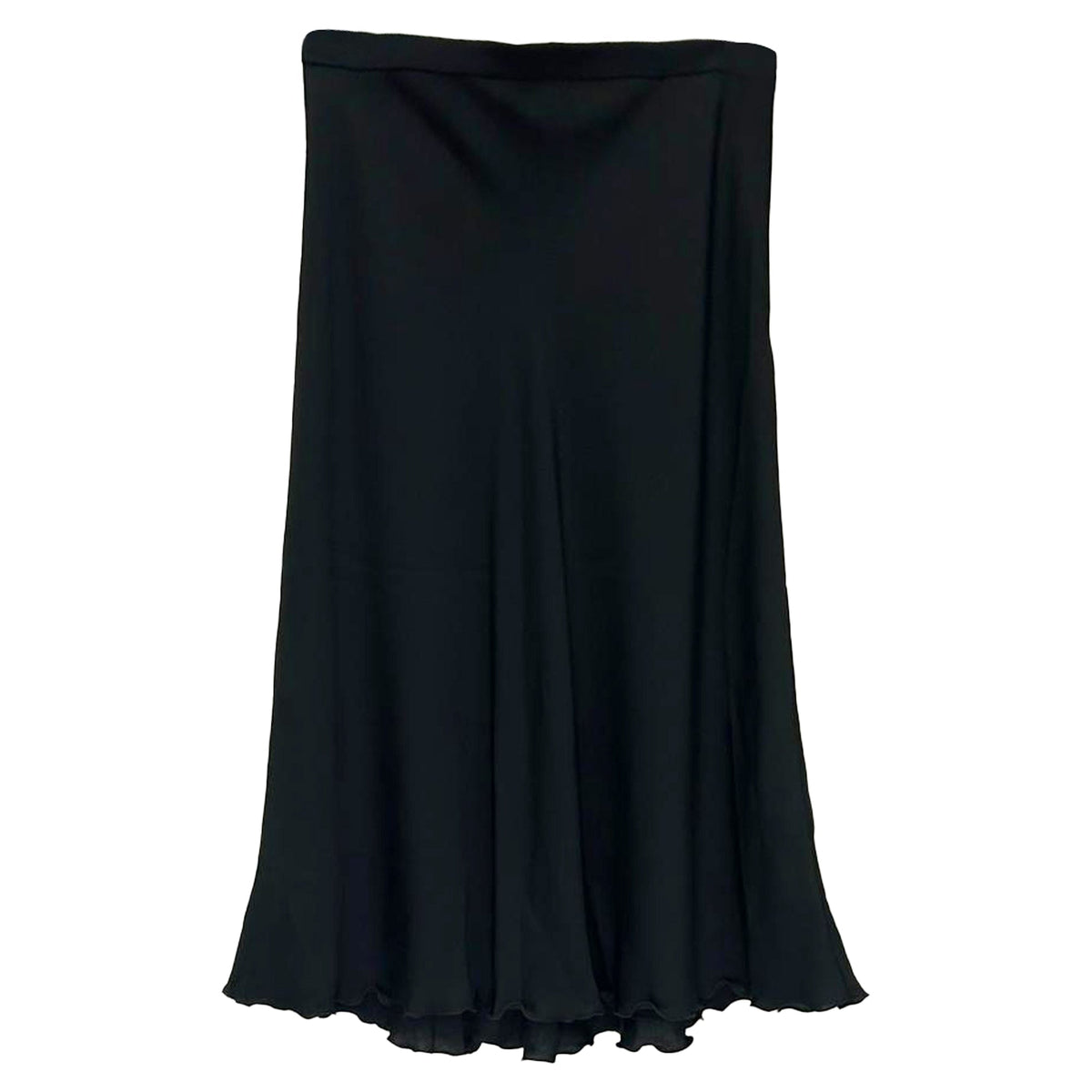 Falda de seda midi color negro