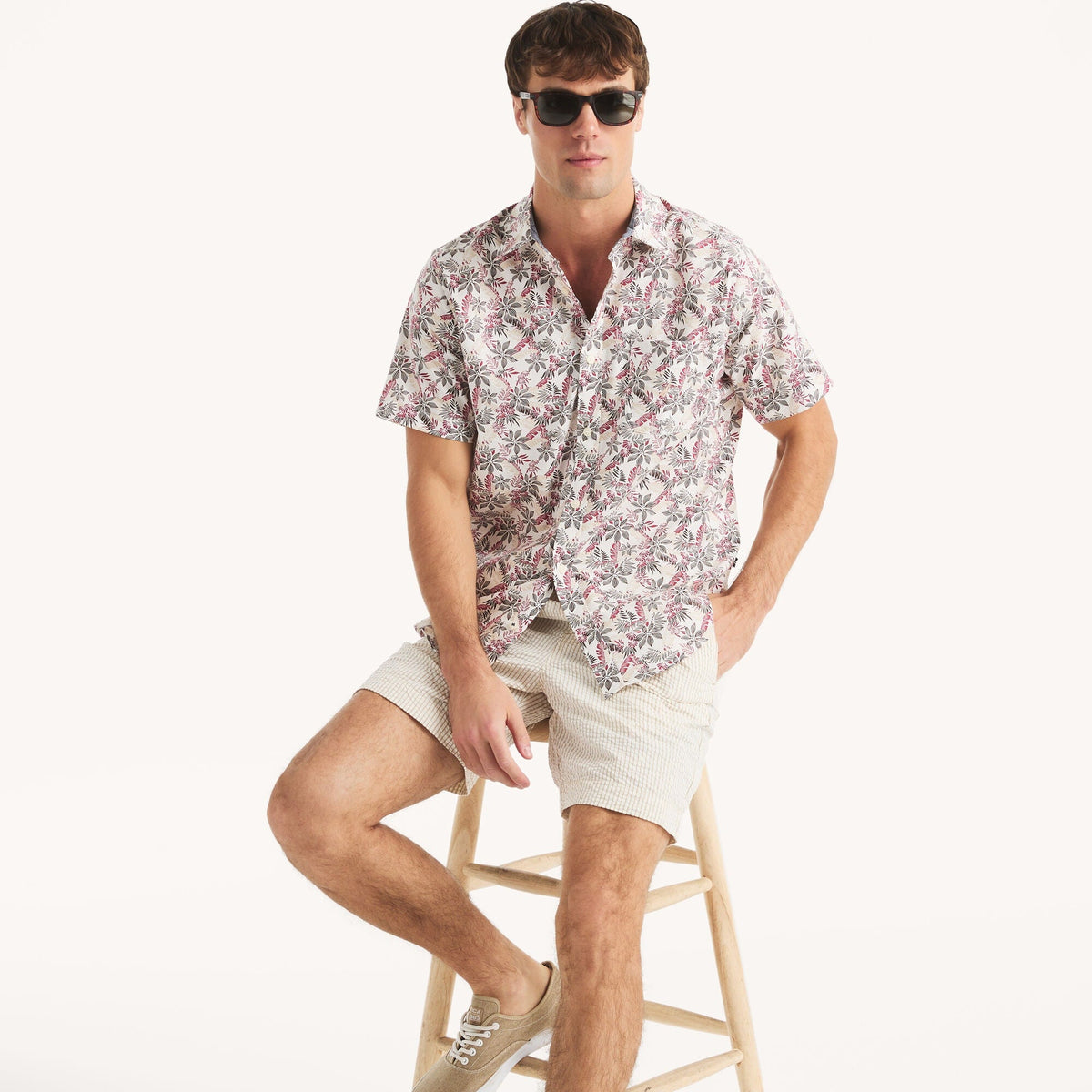 Camisa de hombre de manga corta con estampado