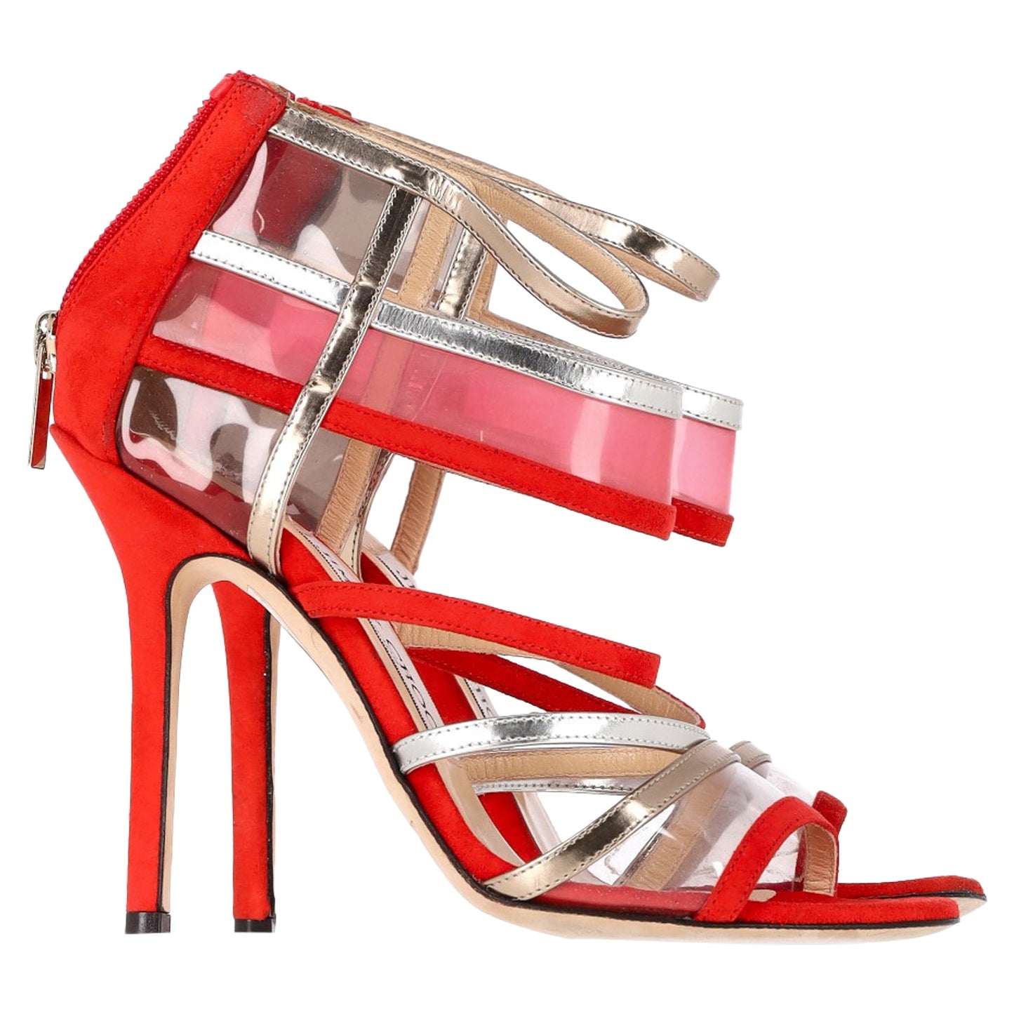 Sandalias de gamuza color rojo