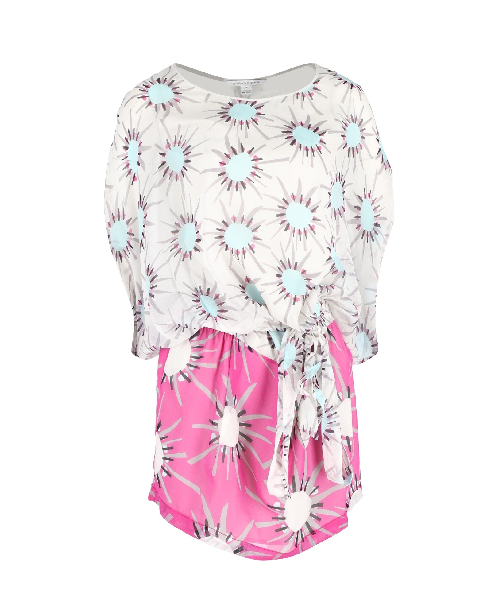 Vestido de seda con estampado multicolor