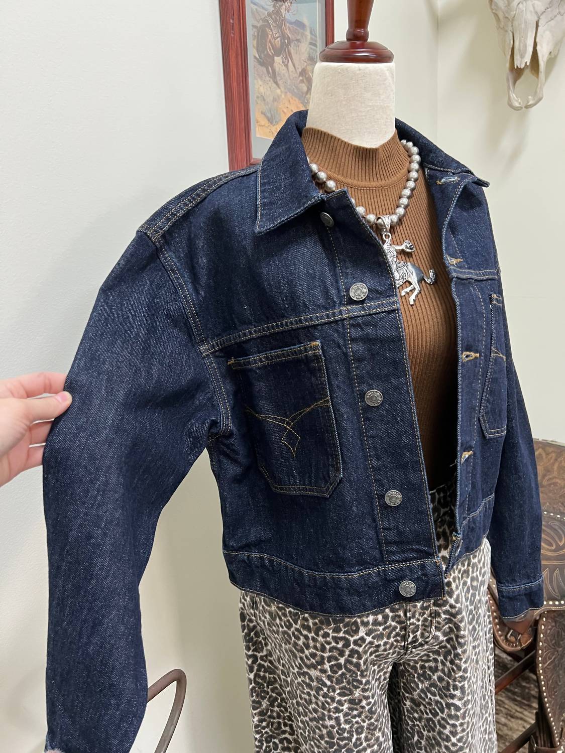 Chaqueta de mujer de mezclilla color azul