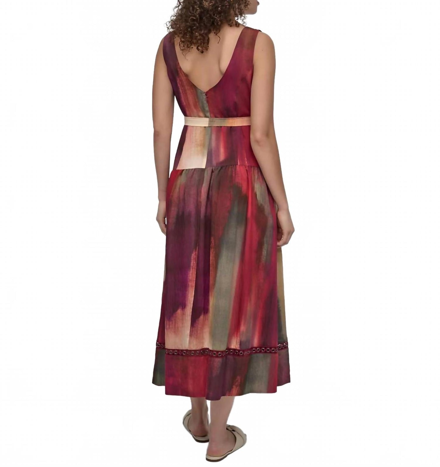 Vestido midi color rojo