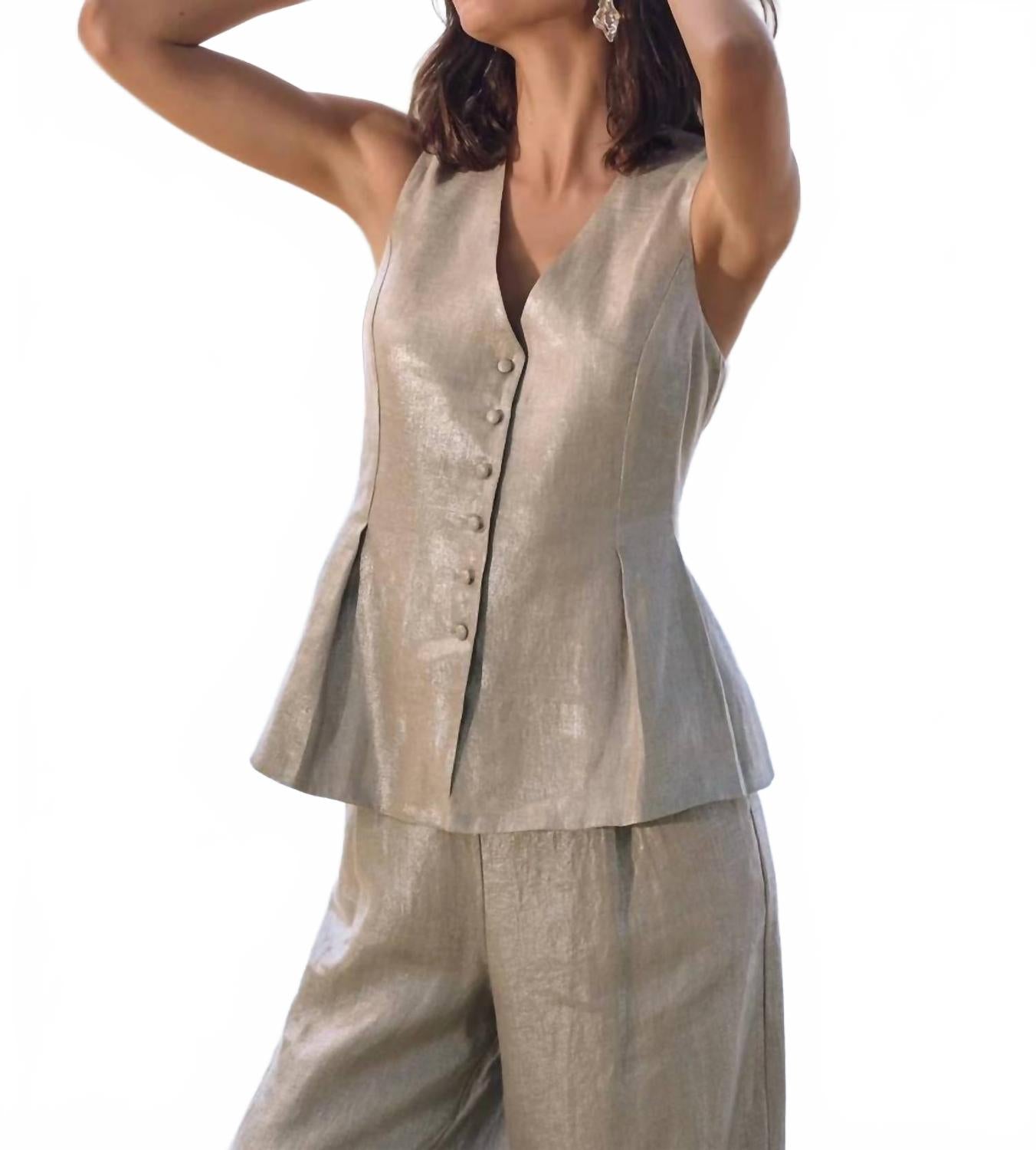 Pantalón de lino de pierna ancha
