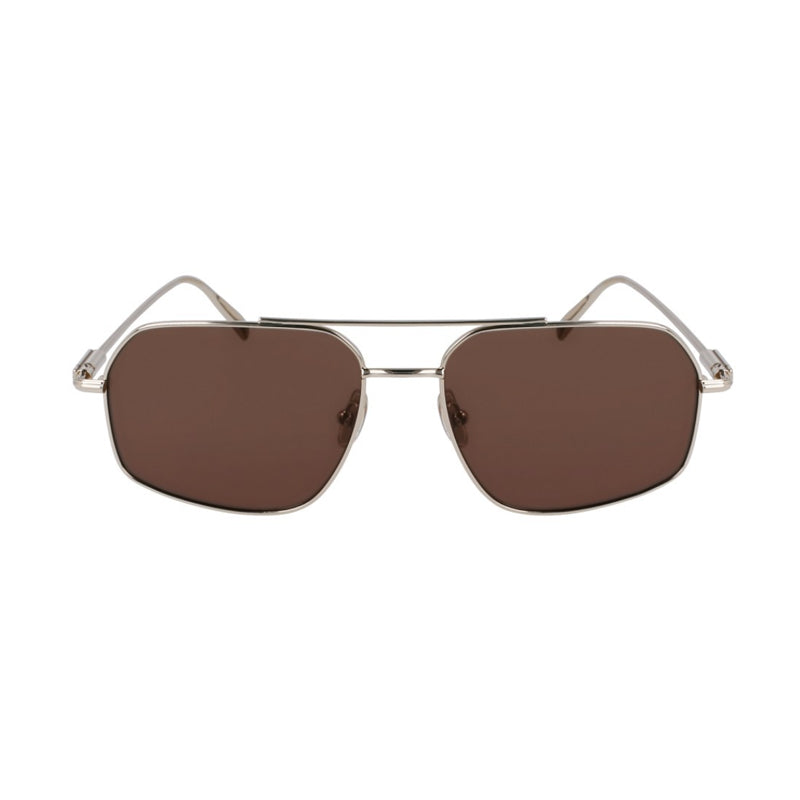 Gafas color café y dorado