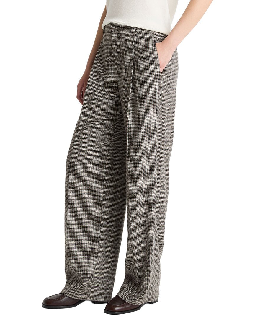 Pantalón de mezcla de lana de tiro alto