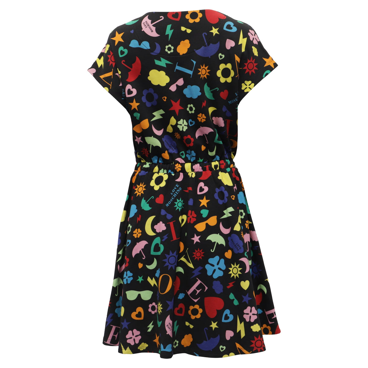 Vestido de algodón corto con estampado multicolor