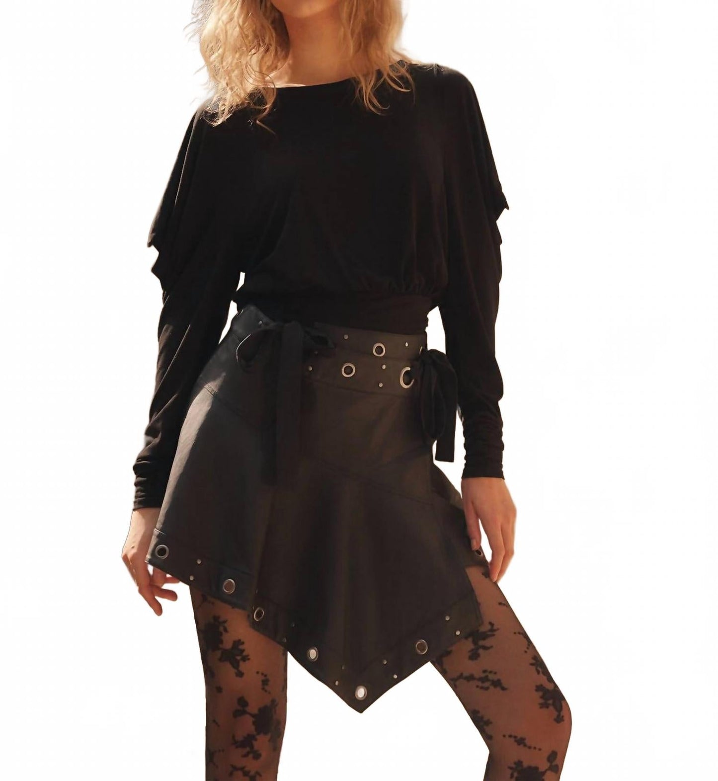 Top de manga larga color negro
