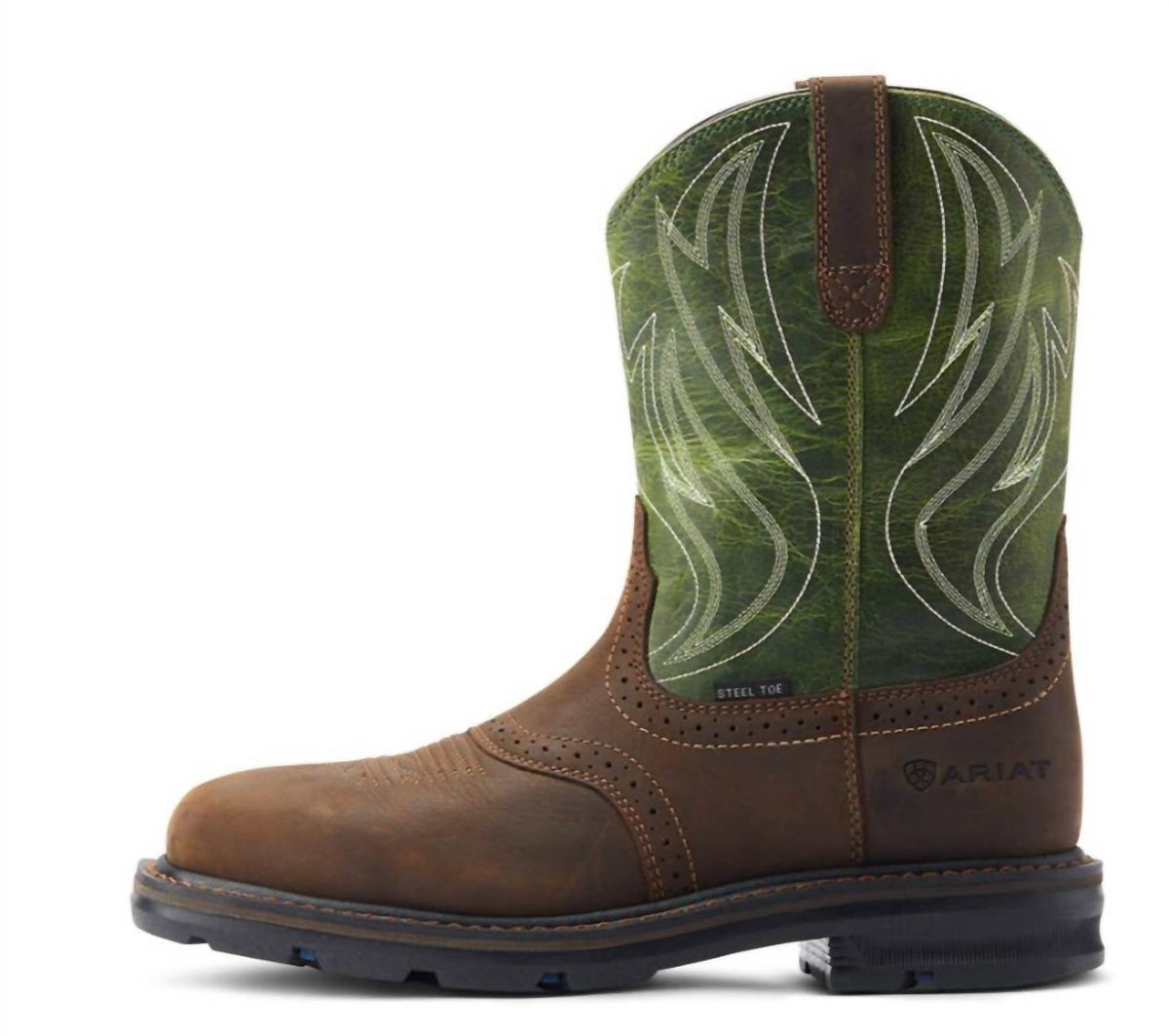 Botas de hombre color café y verde