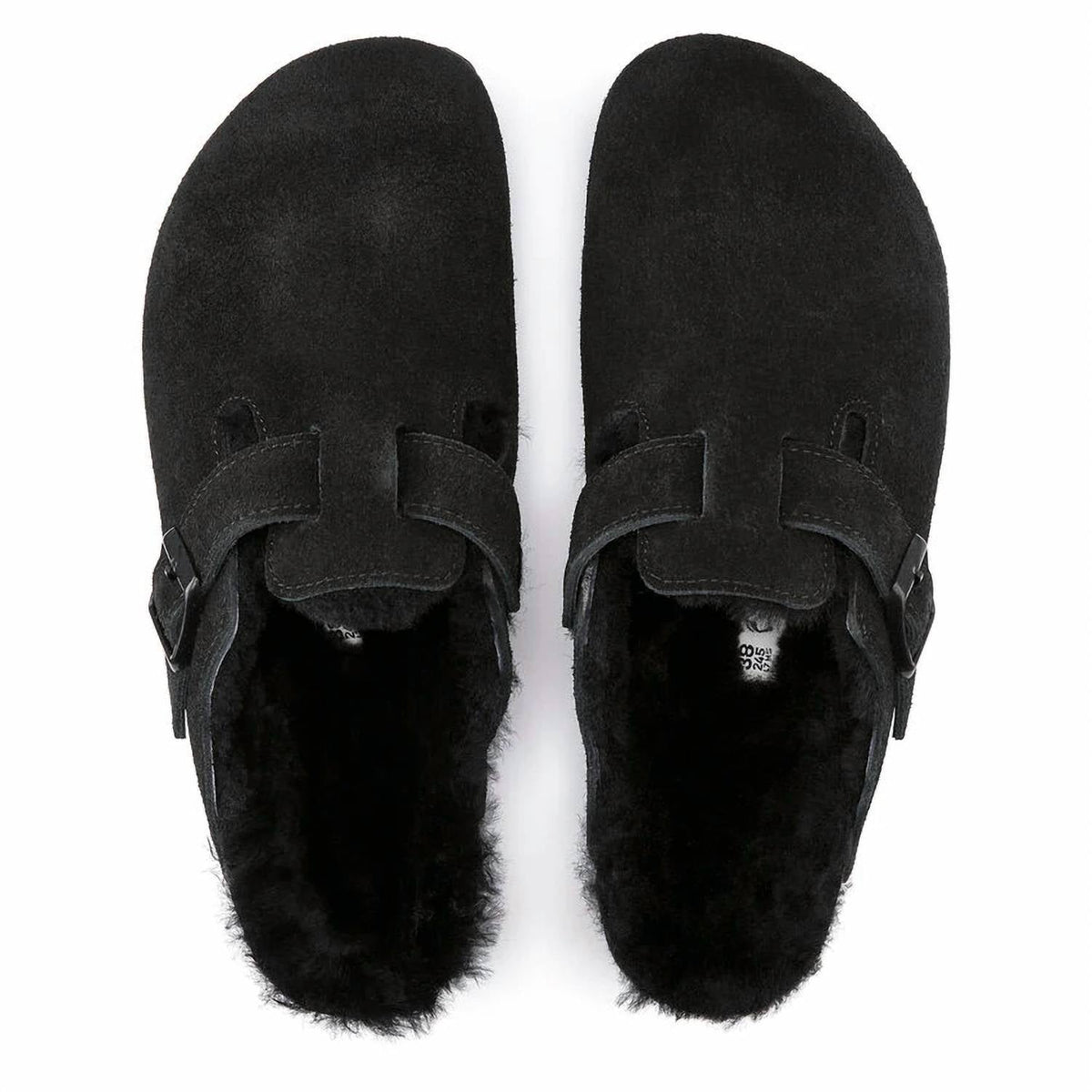 Zuecos unisex de gamuza color negro