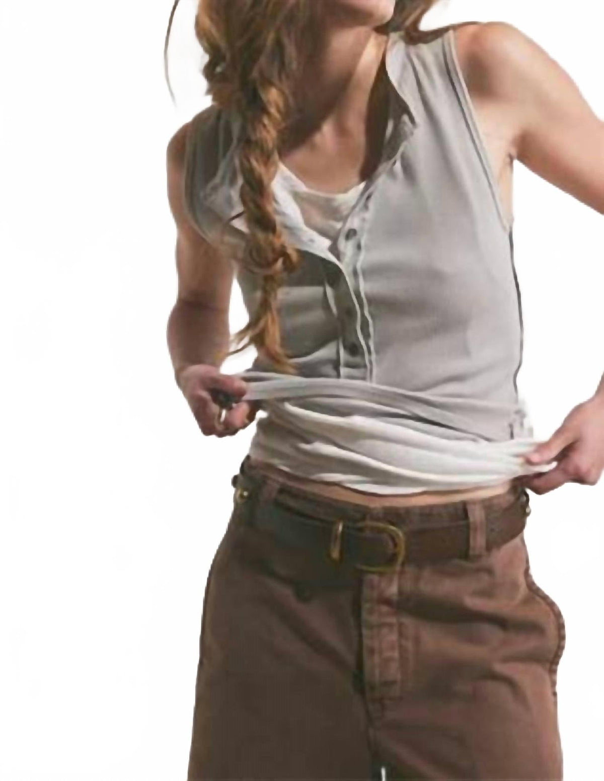 Camiseta sin mangas color gris