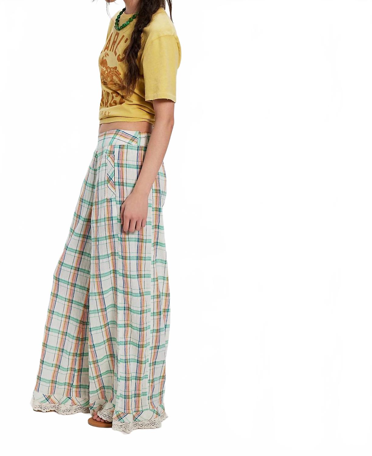Pantalón de pierna ancha color marfil