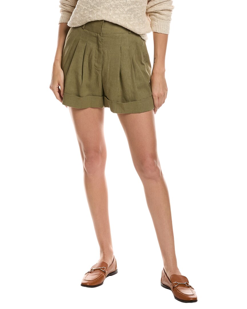 Pantalón de mezcla de lino con pliegues