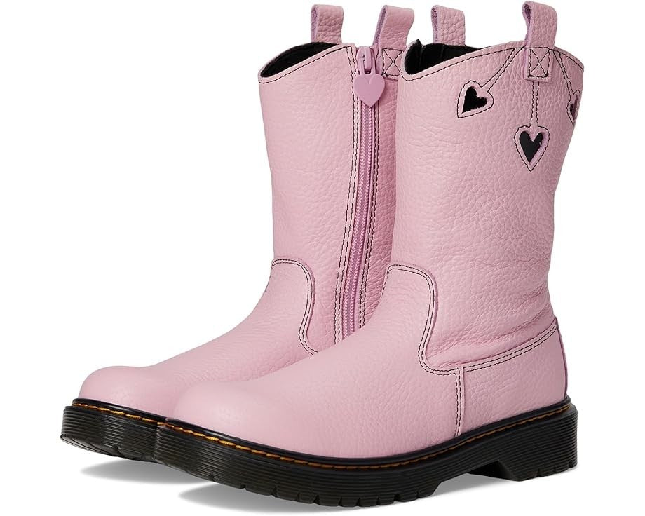 Botas infantil de cuero color rosado