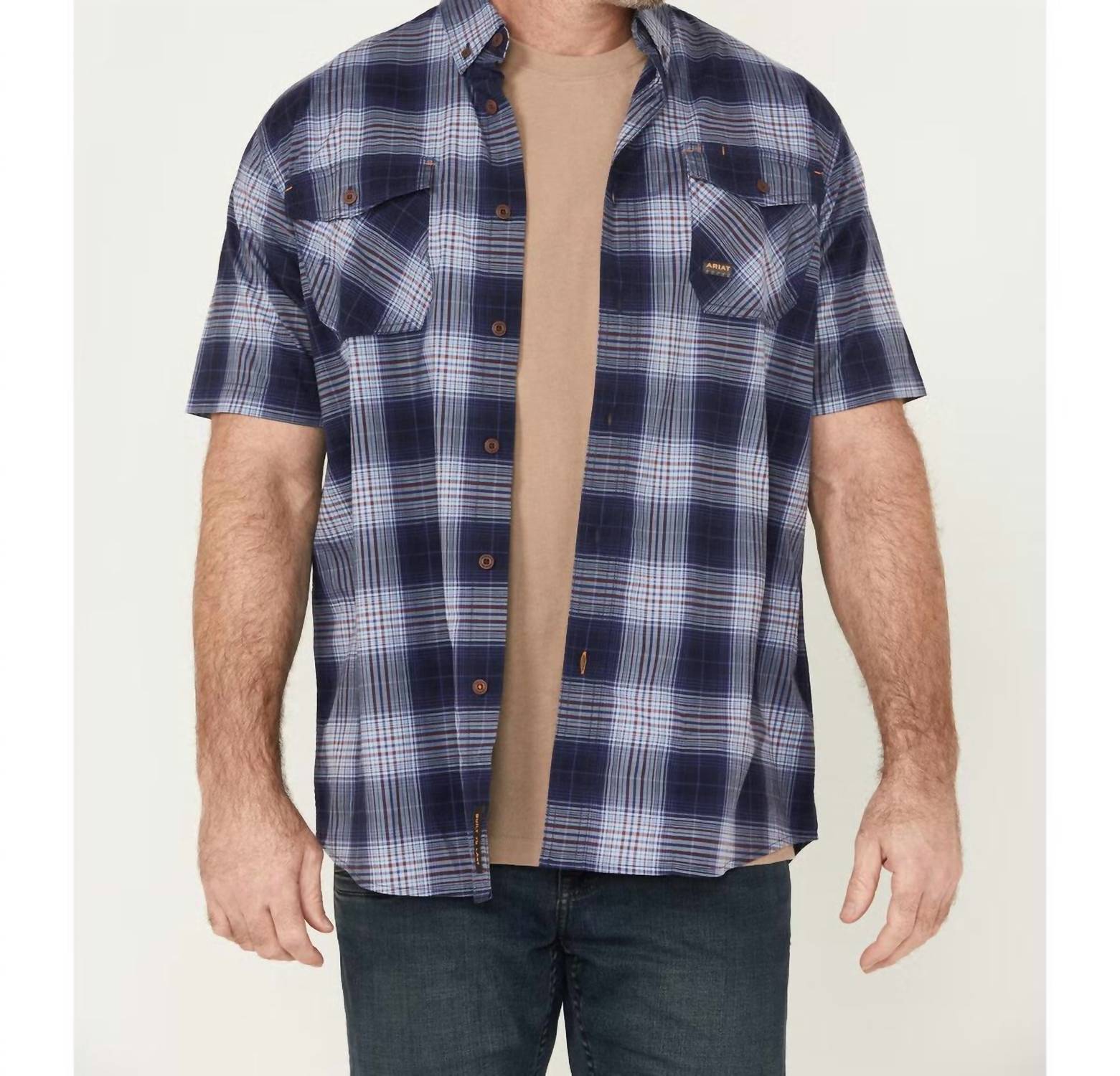 Camisa de manga corta color azul