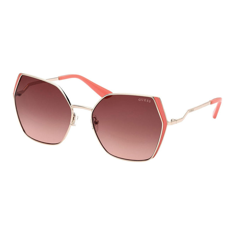 Gafas color café y dorado