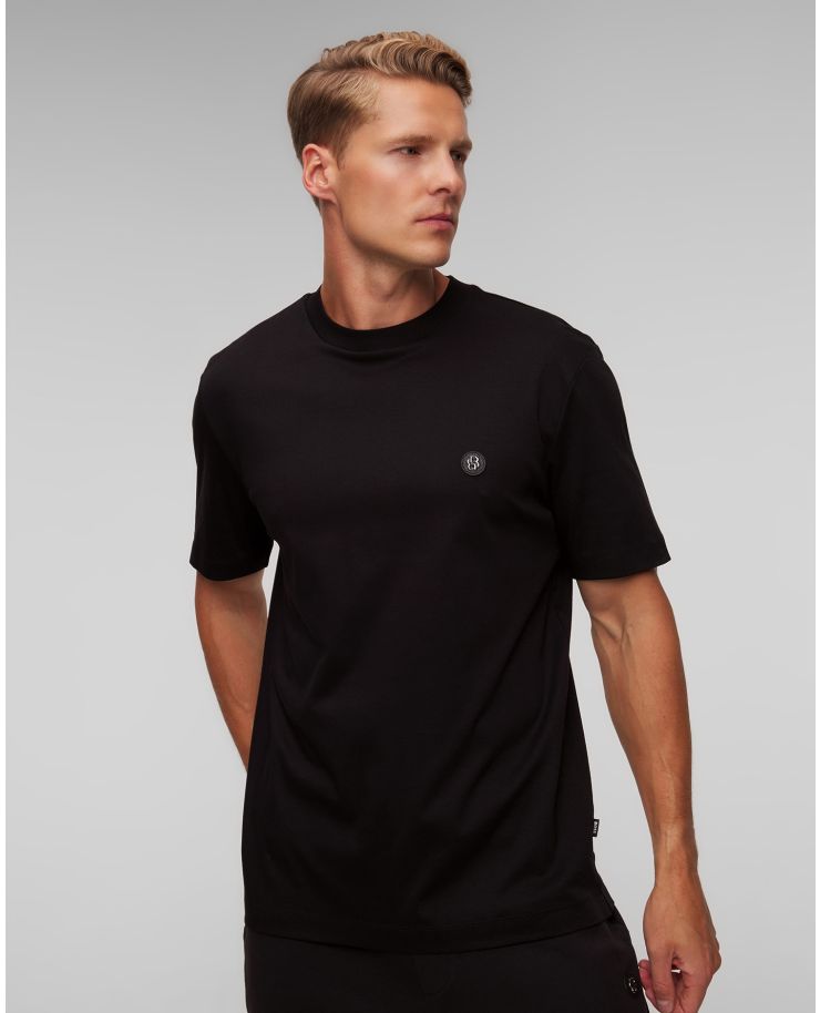 Camiseta de hombre de manga corta con cuello redondo color negro