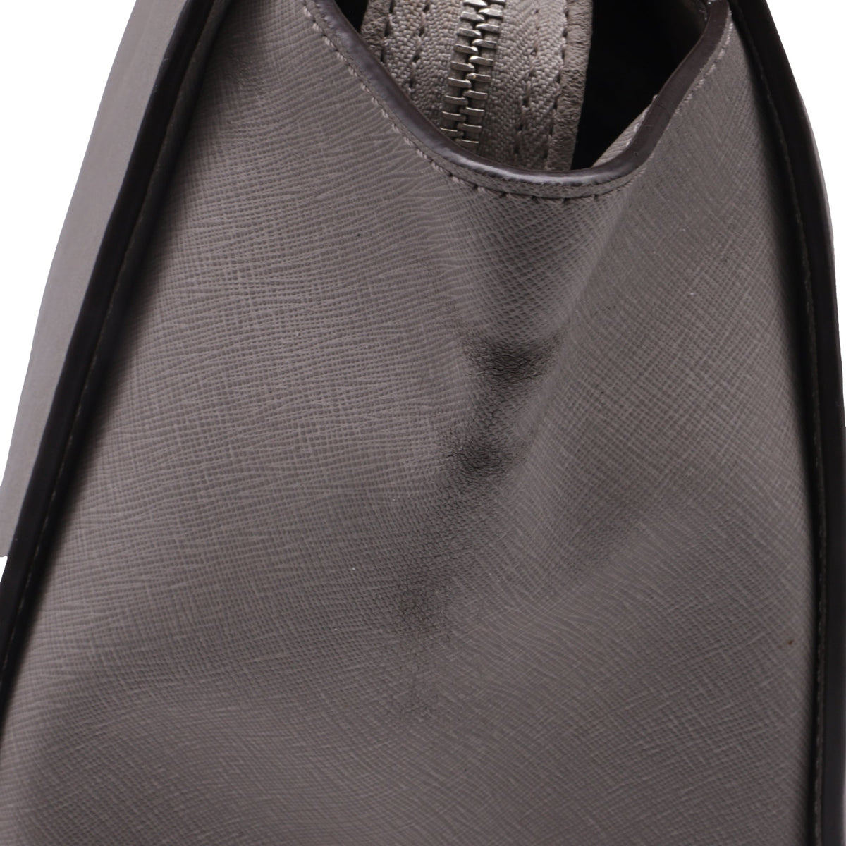 Bolso de cuero color gris