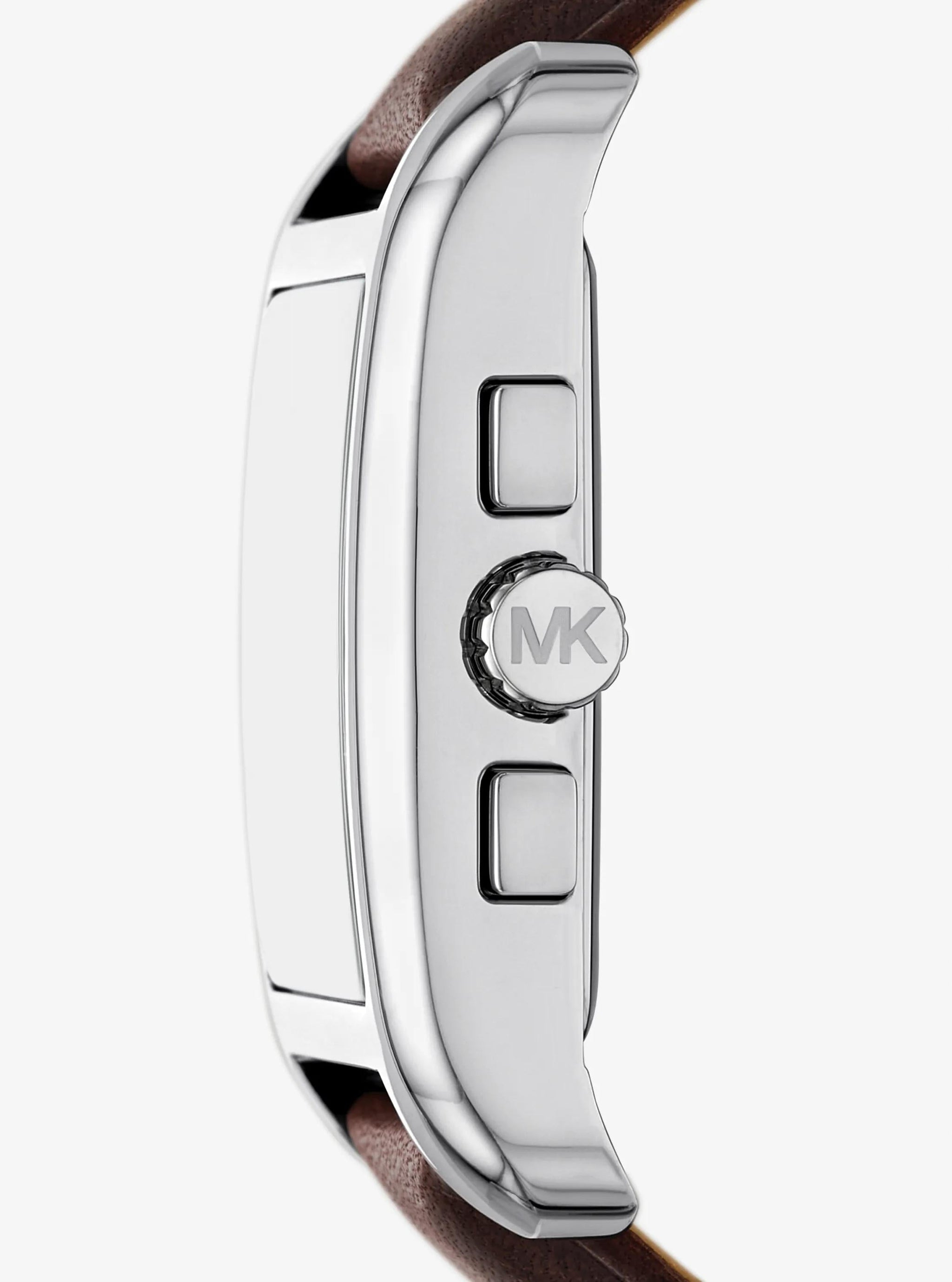 Reloj de cuero color plateado