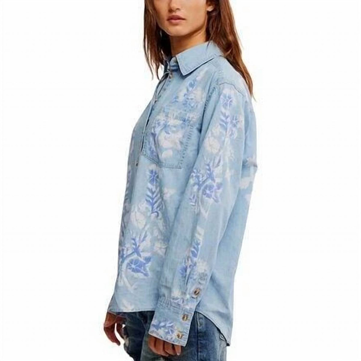Camisa de mezclilla color azul