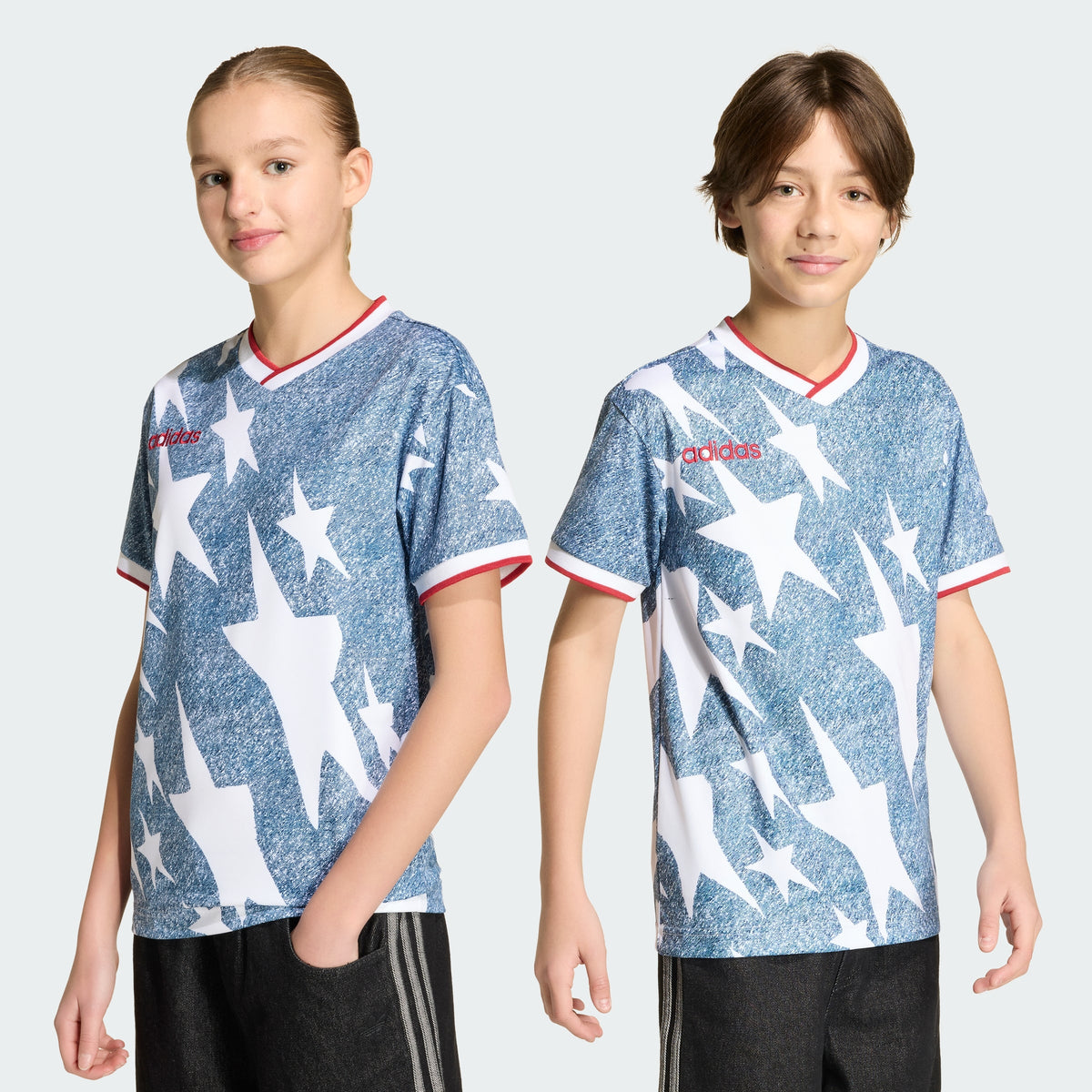 Camiseta infantil de mezclilla con estampado