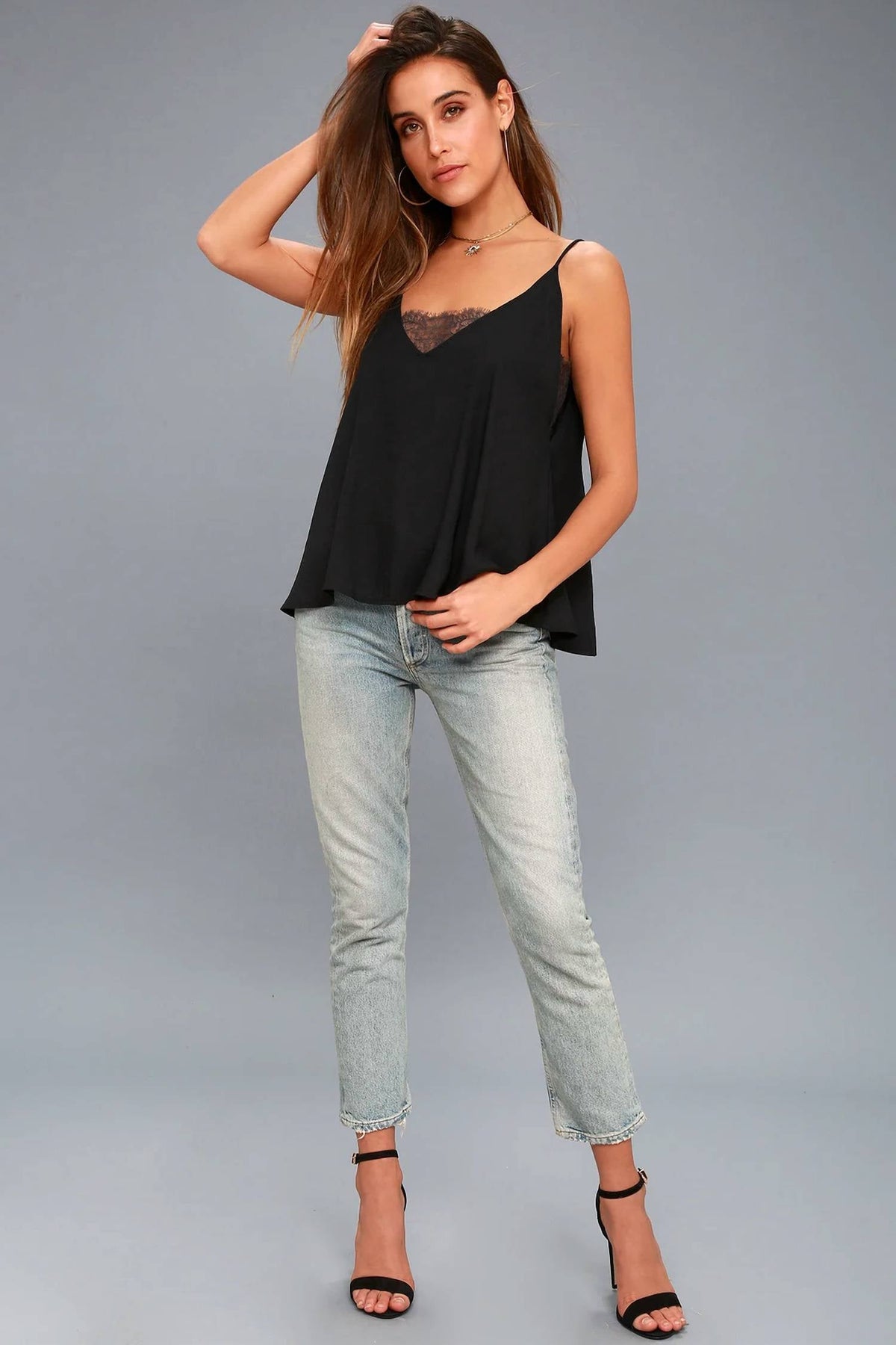 Camiseta sin mangas color negro