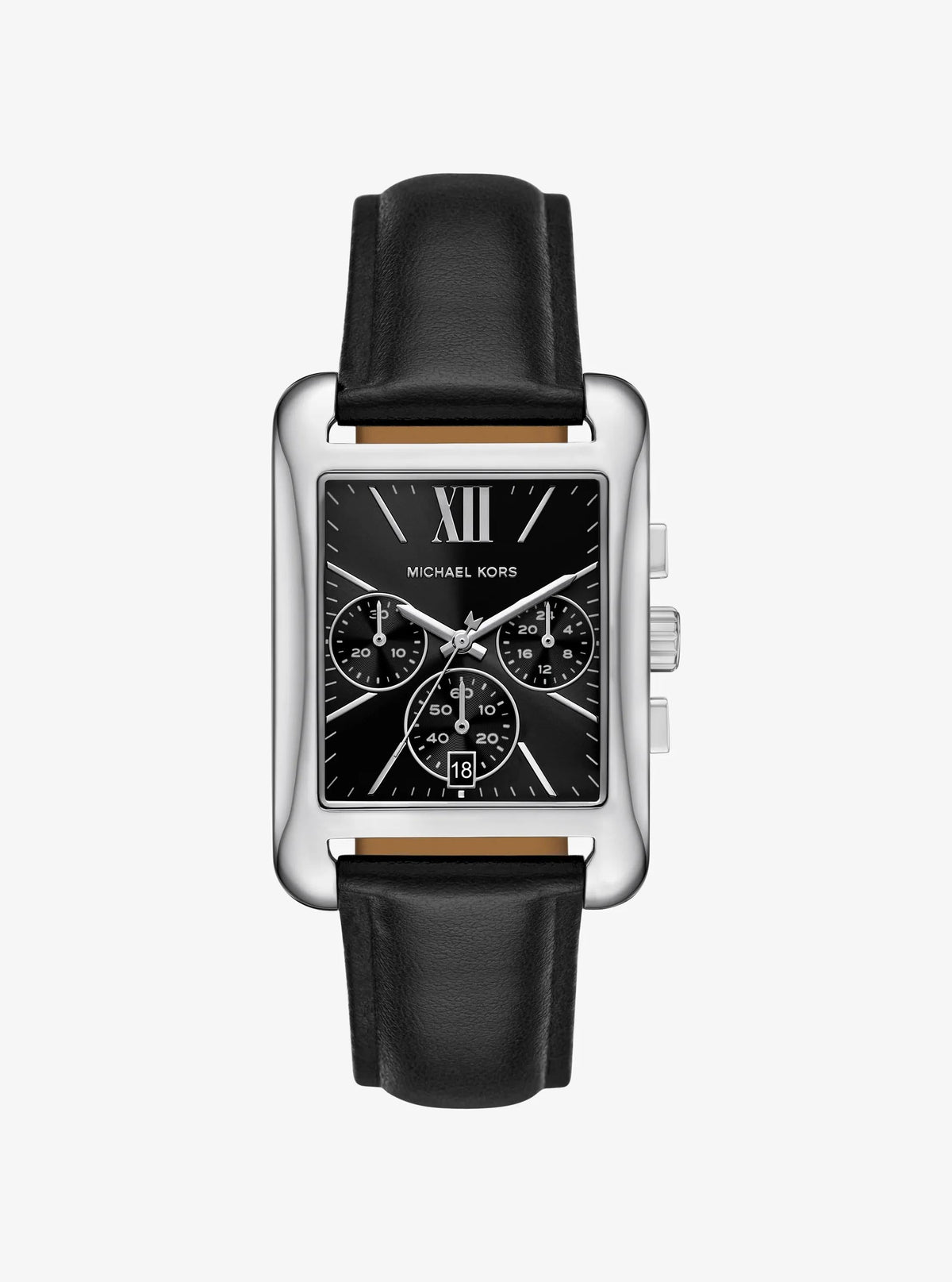 Reloj de cuero color plateado