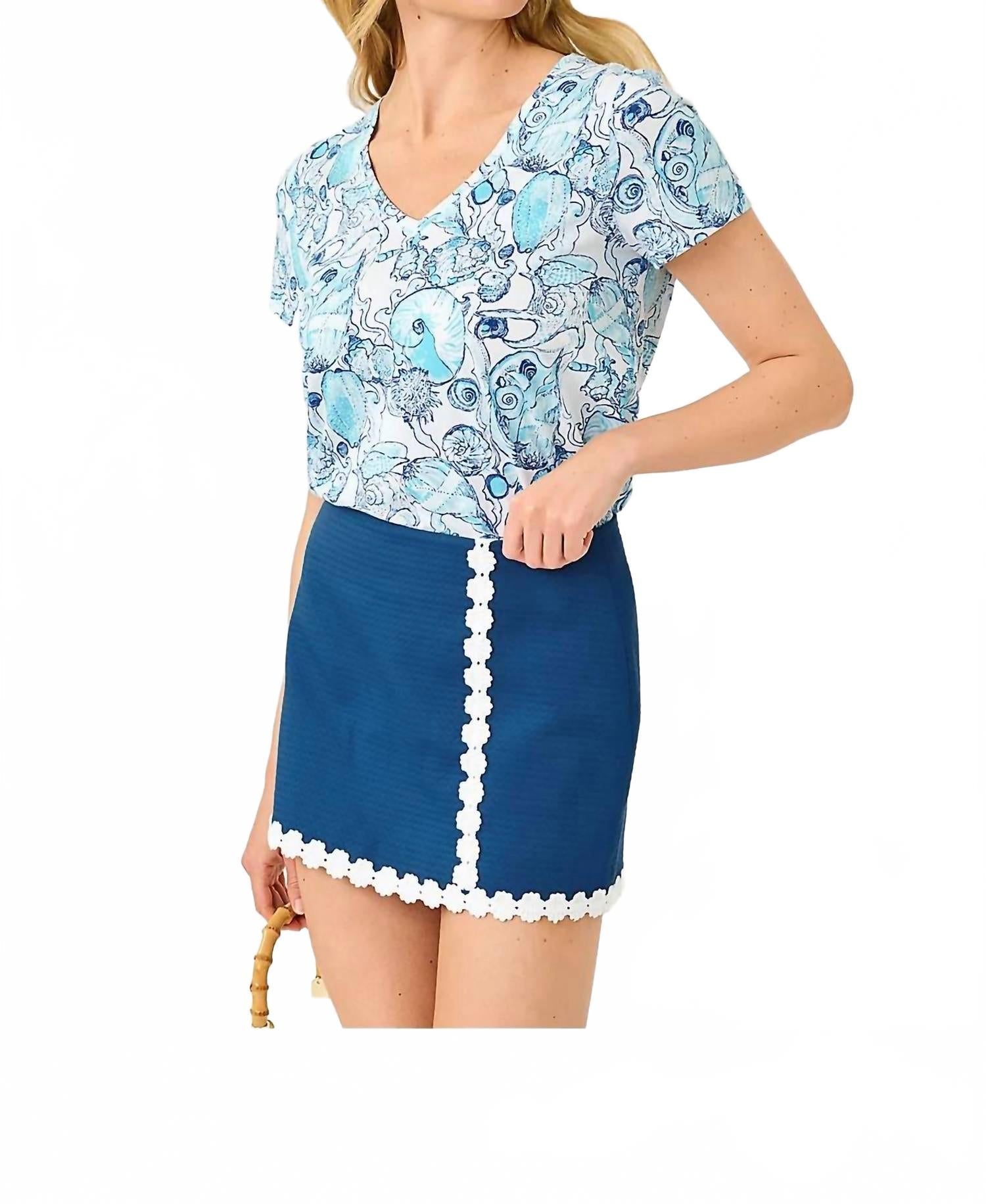 Falda pantalón color azul marino