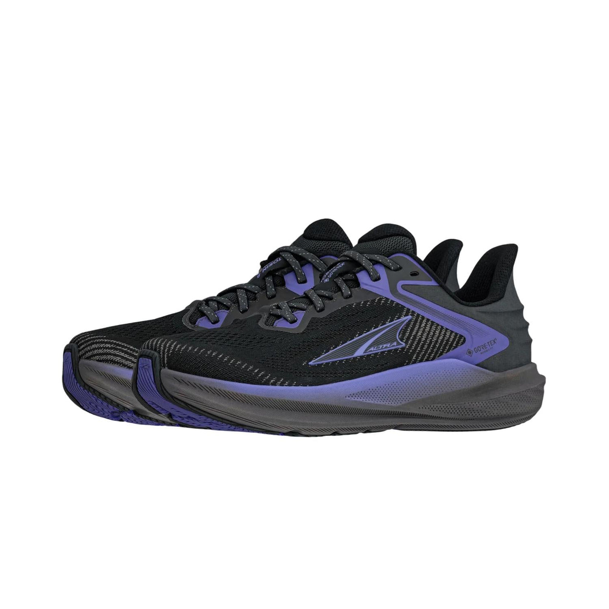 Tenis para correr de mujer color gris y violeta