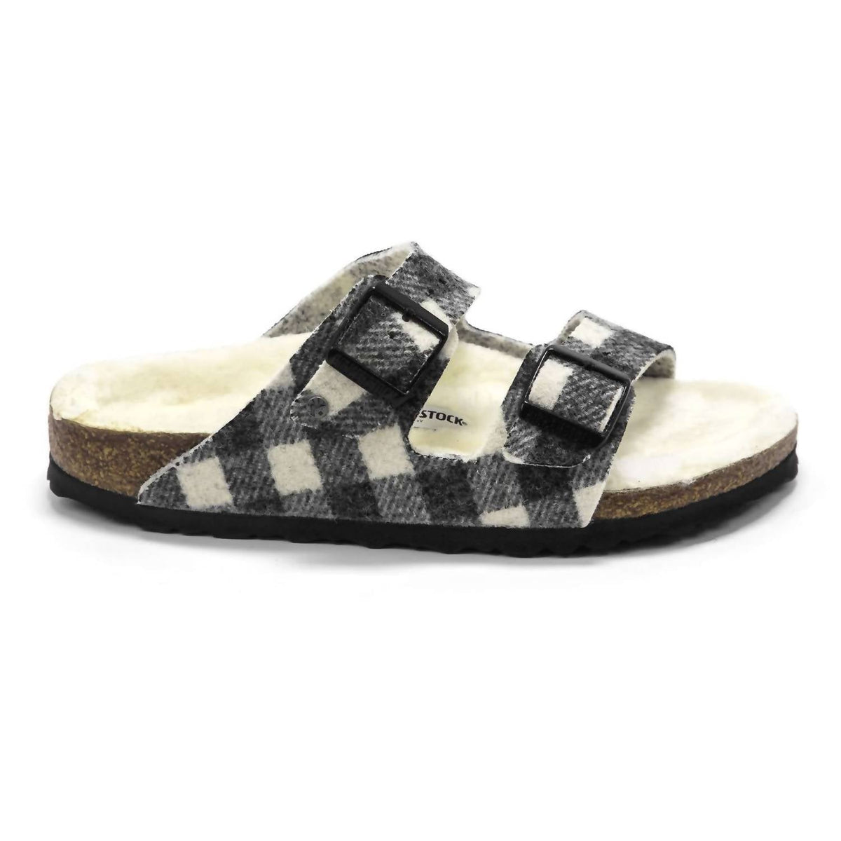 Sandalias de hombre de lana a cuadros color blanco
