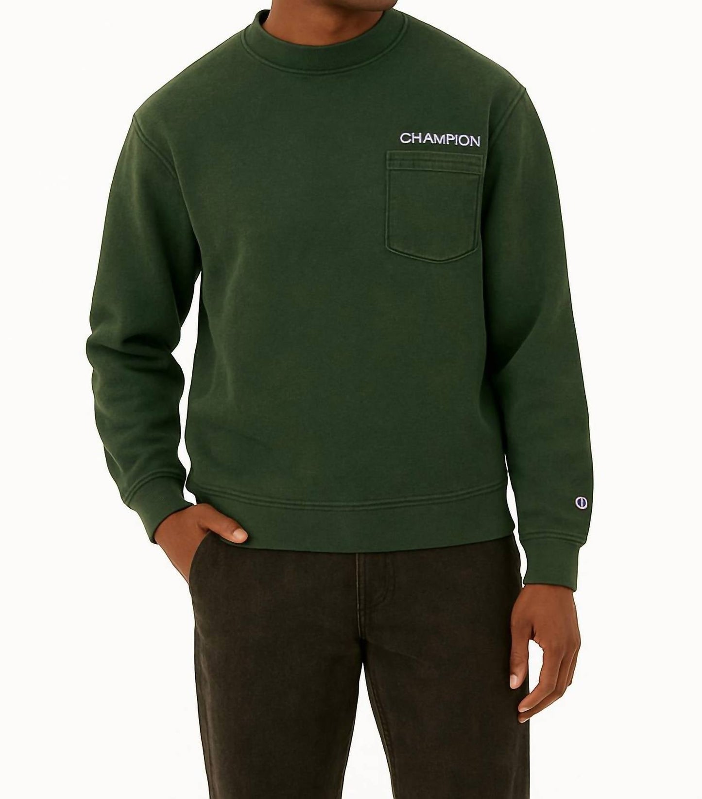 Buzo de hombre con cuello redondo color verde