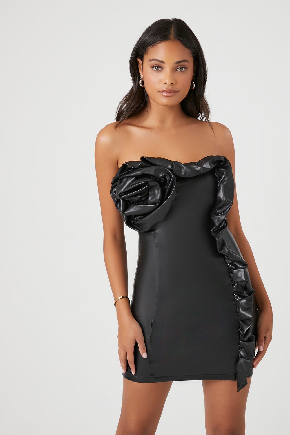 Vestido de efecto cuero