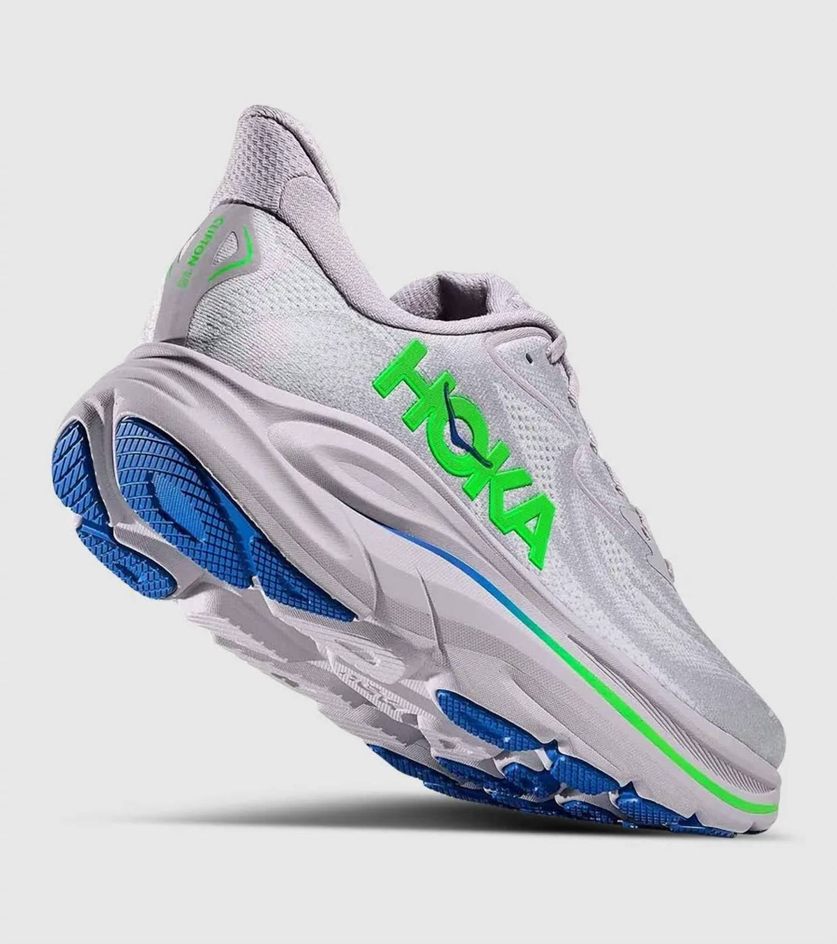 Tenis para correr de hombre color gris y verde
