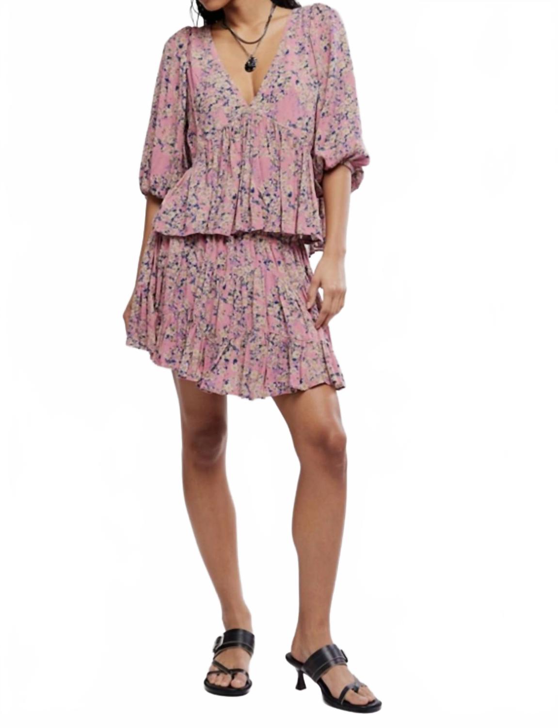 Blusa con estampado floral color rosado