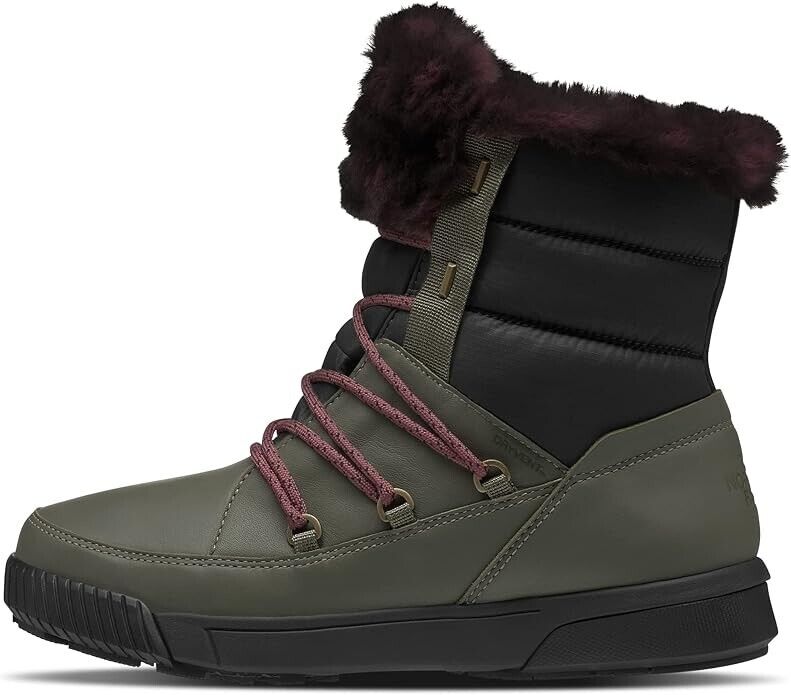 Botas de mujer impermeables color verde y taupe