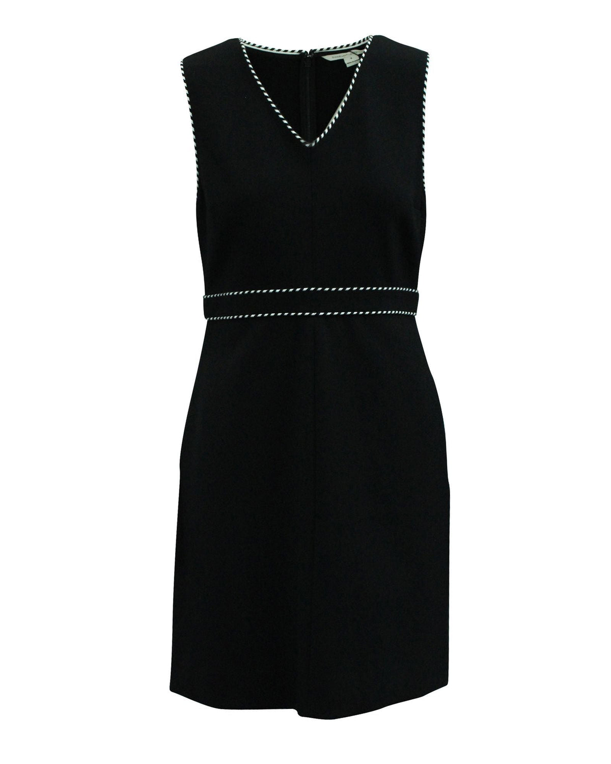 Vestido con cuello en V color negro