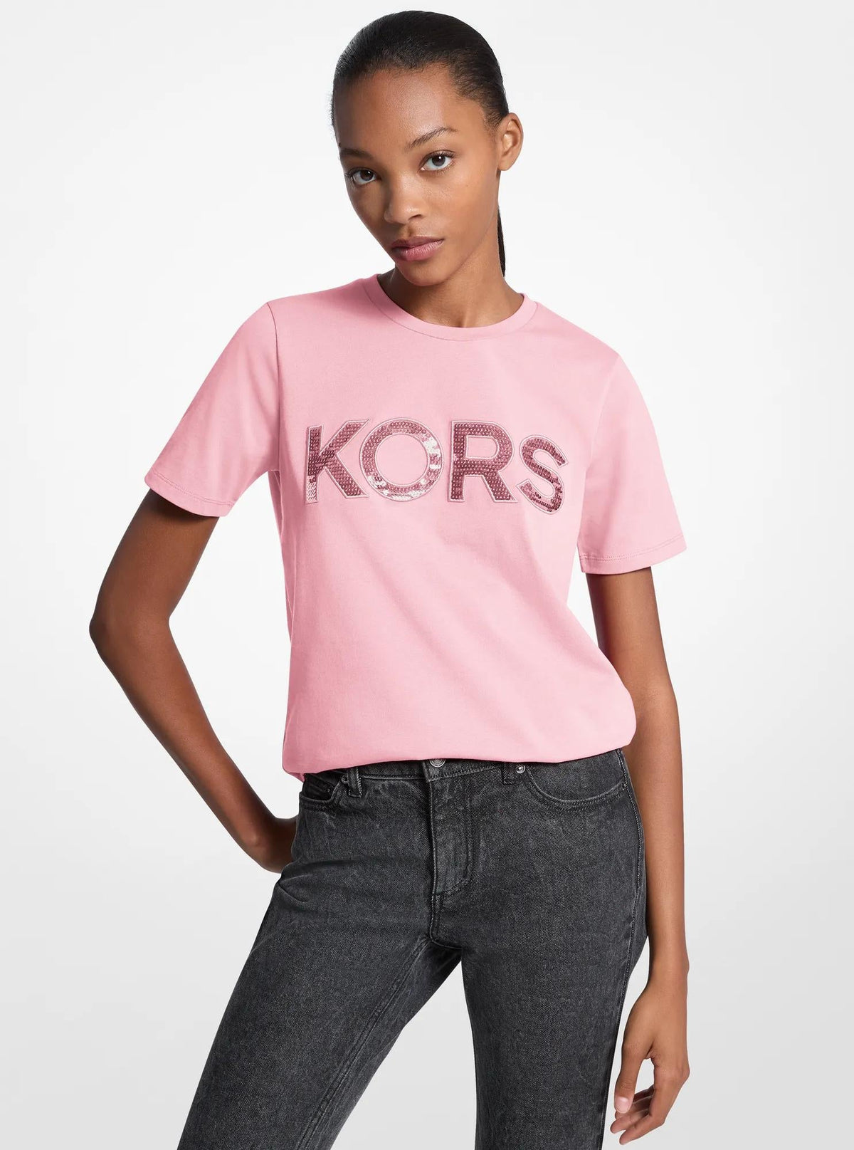 Camiseta de algodón con lentejuelas