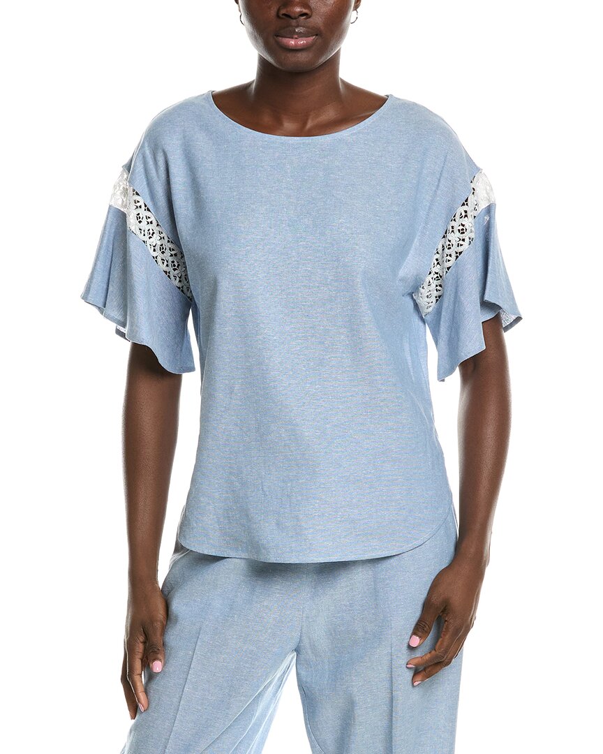 Blusa de mezcla de lino