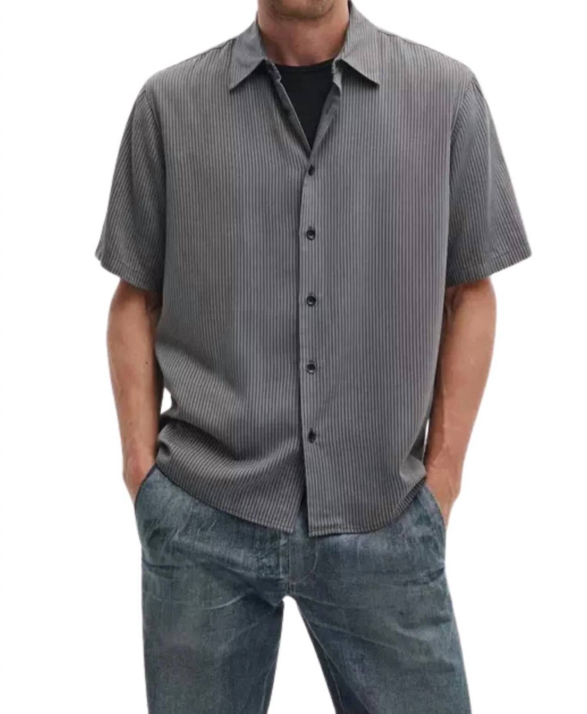 Camisa de manga corta color gris