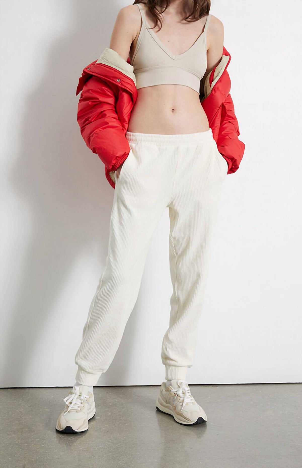 Pantalón deportivo de mujer color blanco