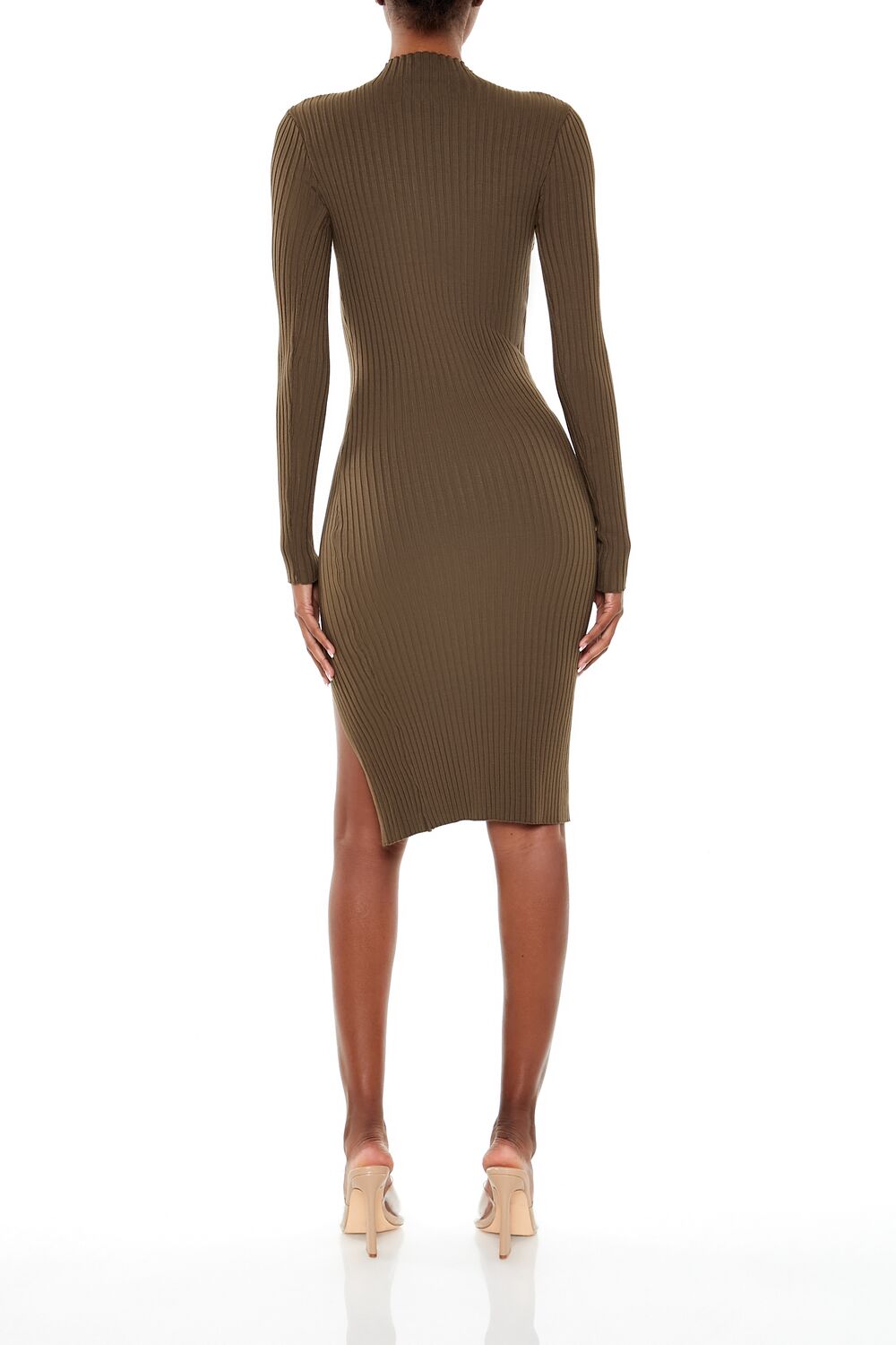 Vestido midi con tejido acanalado