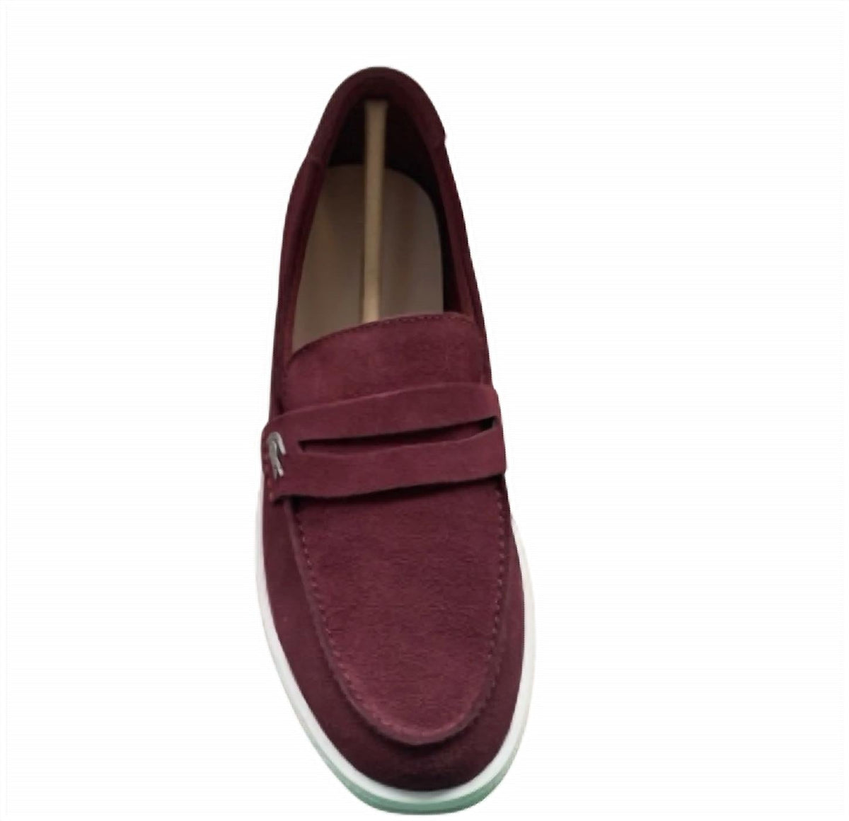 Mocasines de hombre color blanco y vinotinto